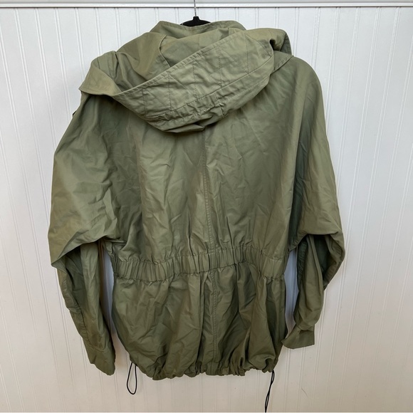 Zara Olive Green Hooded Parka Rain Jacket Women’s Size Small - Picture 2 of 4